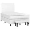 Image de vidaXL Sommier à lattes de lit avec matelas blanc 120x190cm similicuir