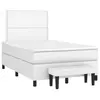Image de vidaXL Sommier à lattes de lit avec matelas blanc 120x190cm similicuir