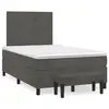 Image de vidaXL Sommier à lattes de lit et matelas gris foncé 120x190cm velours