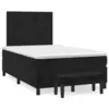 Image de vidaXL Sommier à lattes de lit avec matelas noir 120x190 cm velours