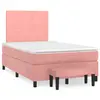 Image de vidaXL Sommier à lattes de lit avec matelas rose 120x190 cm velours