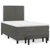 Image de vidaXL Sommier à lattes de lit et matelas gris foncé 120x190cm velours