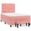 Image de vidaXL Sommier à lattes de lit avec matelas rose 120x190 cm velours