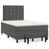 Image de vidaXL Sommier à lattes de lit et matelas gris foncé 120x190cm velours