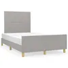 Image de vidaXL Cadre de lit sans matelas gris clair 120x190 cm tissu
