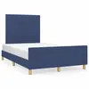 Image de vidaXL Cadre de lit sans matelas bleu 120x190 cm tissu