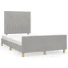 Image de vidaXL Cadre de lit sans matelas gris clair 120x190 cm tissu