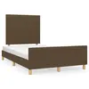 Image de vidaXL Cadre de lit sans matelas marron foncé 120x190 cm tissu