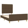 Image de vidaXL Cadre de lit sans matelas marron foncé 120x190 cm tissu