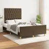 Image de vidaXL Cadre de lit sans matelas marron foncé 120x190 cm tissu
