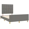 Image de vidaXL Cadre de lit sans matelas gris foncé 120x190 cm tissu