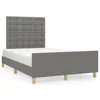 Image de vidaXL Cadre de lit sans matelas gris foncé 120x190 cm tissu