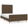 Image de vidaXL Cadre de lit sans matelas marron foncé 120x190 cm tissu
