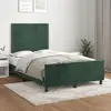 Image de vidaXL Cadre de lit sans matelas vert foncé 120x190 cm velours