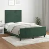 Image de vidaXL Cadre de lit sans matelas vert foncé 120x190 cm velours