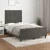 Image de vidaXL Cadre de lit sans matelas gris foncé 120x190 cm velours
