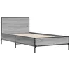 Image de vidaXL Bedframe bewerkt hout en metaal grijs sonoma eiken 90x200 cm