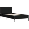 Image de vidaXL Bedframe bewerkt hout en metaal zwart 100x200 cm