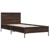 Image de vidaXL Bedframe bewerkt hout en metaal bruin eikenkleurig 90x190 cm