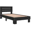 Image de vidaXL Bedframe bewerkt hout en metaal zwart 75x190 cm