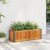 Image de vidaXL Jardinière 80x30x27,5 cm bois massif d'acacia et acier