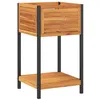 Image de vidaXL Jardinière et étagère 45x45x80 cm bois massif d'acacia et acier, jardinière d'extérieur, bac à fleurs, bac à pommes de terre