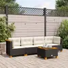 Image de vidaXL Salon de jardin 5 pcs avec coussins noir résine tressée