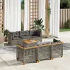 Image de vidaXL Salon de jardin avec coussins 7 pcs gris résine tressée