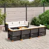 Image de vidaXL Salon de jardin 8 pcs avec coussins noir résine tressée