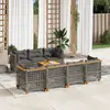 Image de vidaXL Salon de jardin 8 pcs avec coussins gris résine tressée