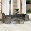 Image de vidaXL Salon de jardin 8 pcs avec coussins gris résine tressée