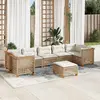 Image de vidaXL Salon de jardin avec coussins 8 pcs beige résine tressée