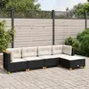 Image de vidaXL Salon de jardin 5 pcs avec coussins noir résine tressée