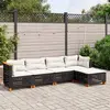 Image de vidaXL Salon de jardin 5 pcs avec coussins noir résine tressée