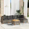 Image de vidaXL Salon de jardin 6 pcs avec coussins gris résine tressée