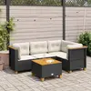 Image de vidaXL Salon de jardin 5 pcs avec coussins noir résine tressée