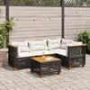 Image de vidaXL Salon de jardin 5 pcs avec coussins noir résine tressée