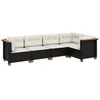 Image de vidaXL Salon de jardin 5 pcs avec coussins noir résine tressée