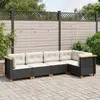 Image de vidaXL Salon de jardin 5 pcs avec coussins noir résine tressée