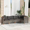 Image de vidaXL Salon de jardin 5 pcs avec coussins gris résine tressée