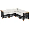 Image de vidaXL Salon de jardin 5 pcs avec coussins noir résine tressée