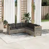 Image de vidaXL Salon de jardin 5 pcs avec coussins gris résine tressée