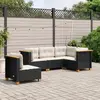 Image de vidaXL Salon de jardin 5 pcs avec coussins noir résine tressée