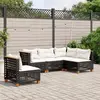 Image de vidaXL Salon de jardin 5 pcs avec coussins noir résine tressée