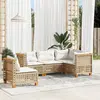 Image de vidaXL Salon de jardin avec coussins 5 pcs beige résine tressée