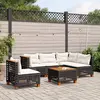 Image de vidaXL Salon de jardin 6 pcs avec coussins noir résine tressée