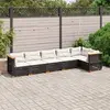 Image de vidaXL Salon de jardin 6 pcs avec coussins noir résine tressée