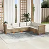 Image de vidaXL Salon de jardin avec coussins 6 pcs beige résine tressée