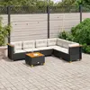 Image de vidaXL Salon de jardin 7 pcs avec coussins noir résine tressée