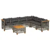 Image de vidaXL Salon de jardin avec coussins 7 pcs gris résine tressée